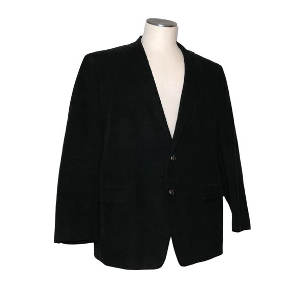 CHAPS 48R Dark Brown Corduroy Blazer Jacket Sport Coat Elbow Patches EUC - Picture 1 of 13